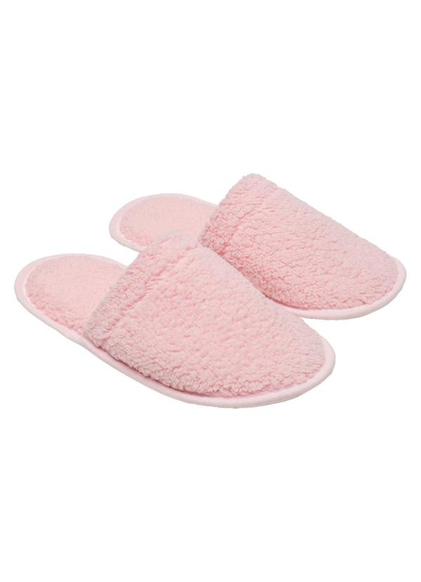 Vista 2 Chinelo Pantufa Rosa em Pelo Sintético Perfecta Perfecta