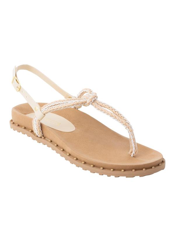 Sandália Papete Off White em Tecido