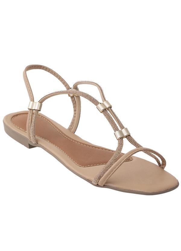 Rasteira Nude com Strass