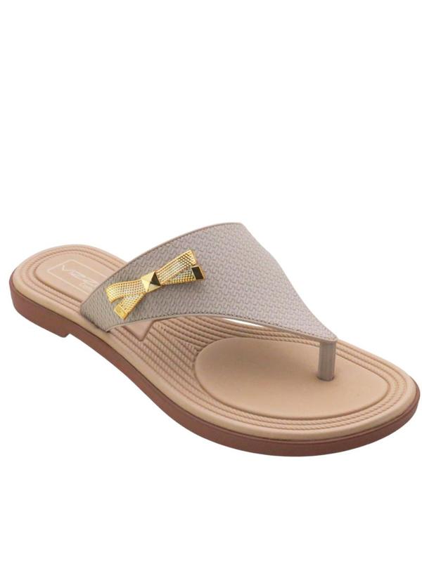 Rasteira Palha com Adereço Dourado