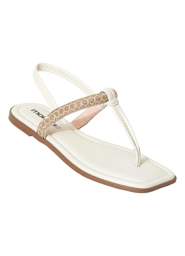 Rasteirinha Moleca Off White em Sintético