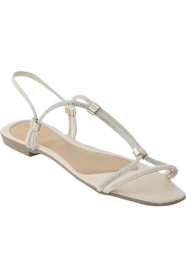 Rasteirinha Off White com Strass