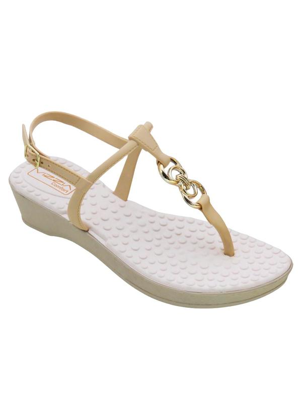 Vista 2 Sandália Areia com Fechamento em Fivela Perfecta Perfecta