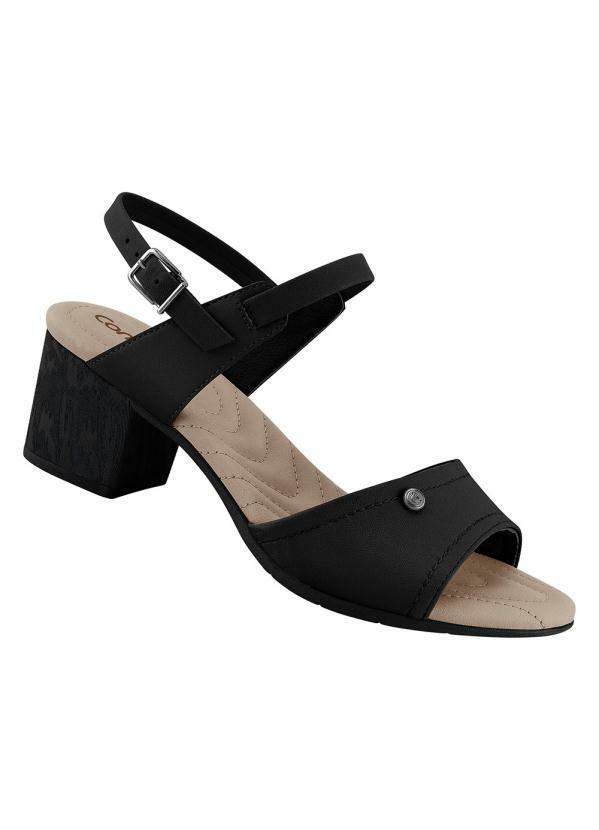 Sandália Comfortflex Preto em Sintético