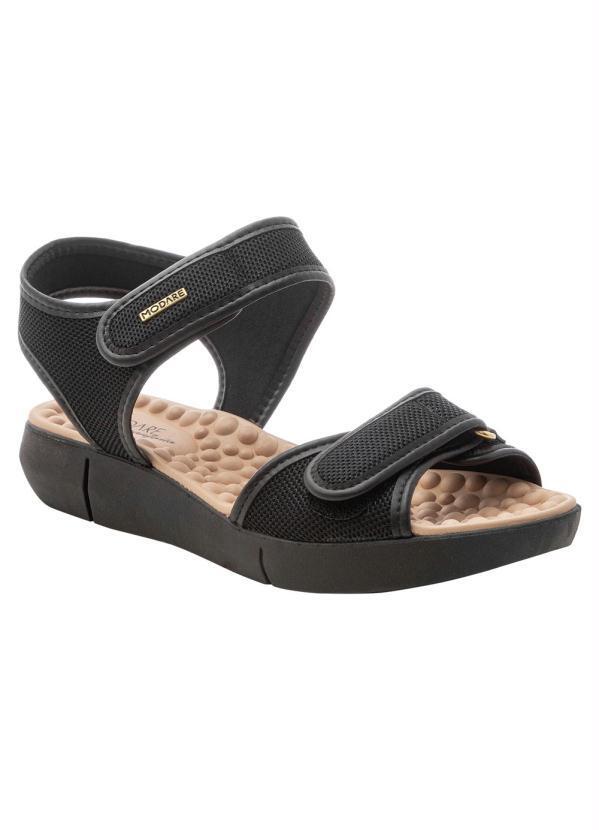 Sandália Modare Preto com Duplo Velcro