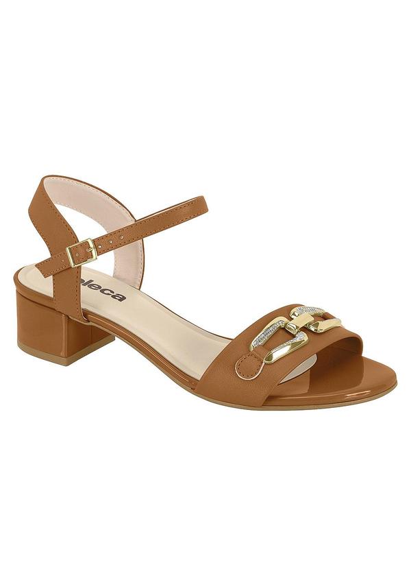 Sandália Moleca Camel com Adereço Dourado