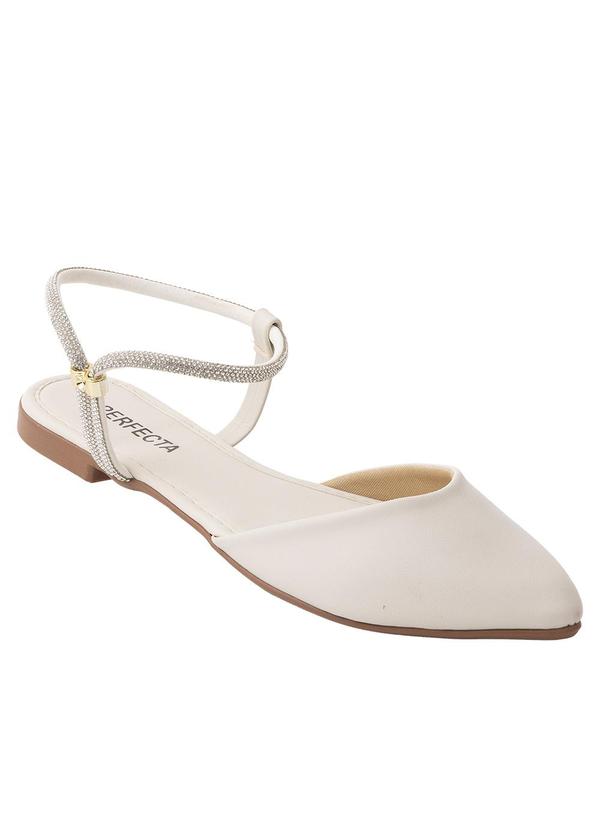 Sandália Off White com Strass