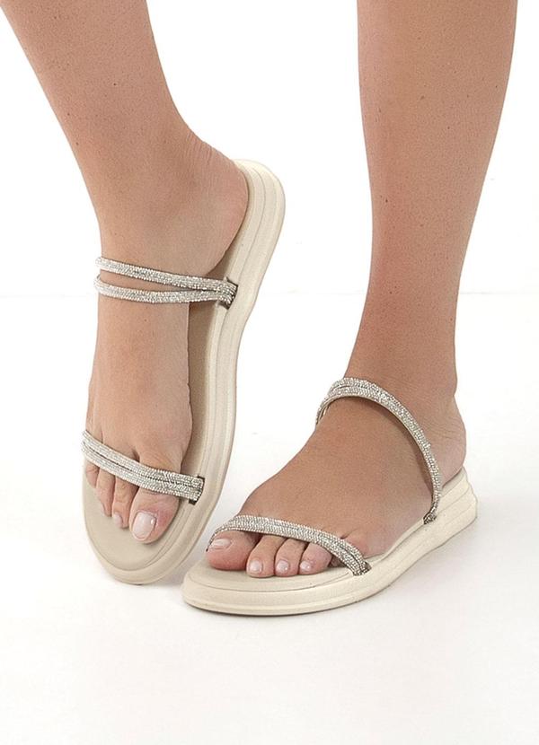 Sandália Off White em Sintético