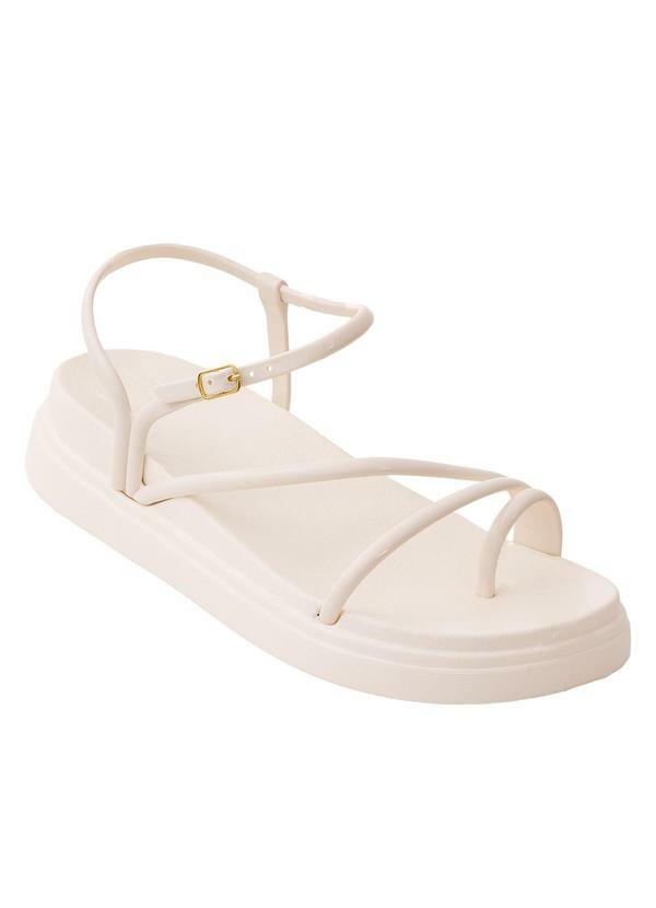 Vista 2 Sandália Papete Off White em Eva Super Leve Perfecta Perfecta