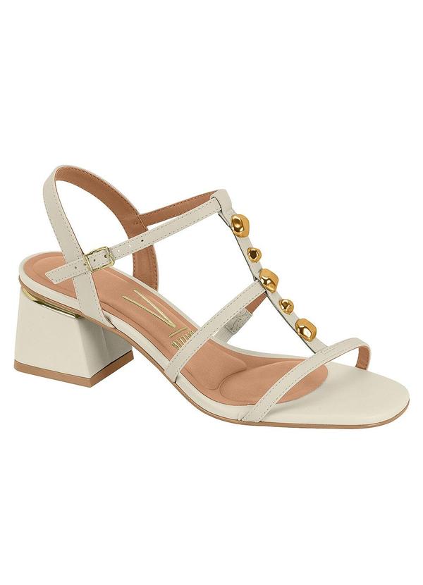 Vista 2 Sandália Vizzano Branco Off com Adereço Dourado VIZZANO