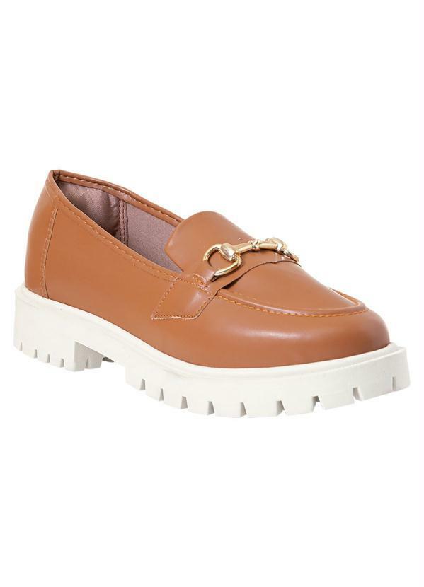 Mocassim Caramelo com Detalhe Dourado