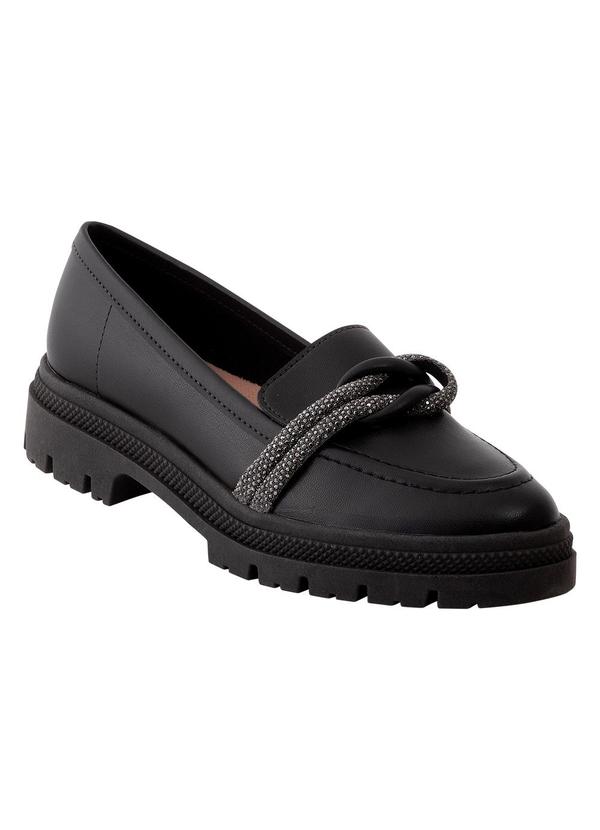Mocassim Moleca Preto em Sintético