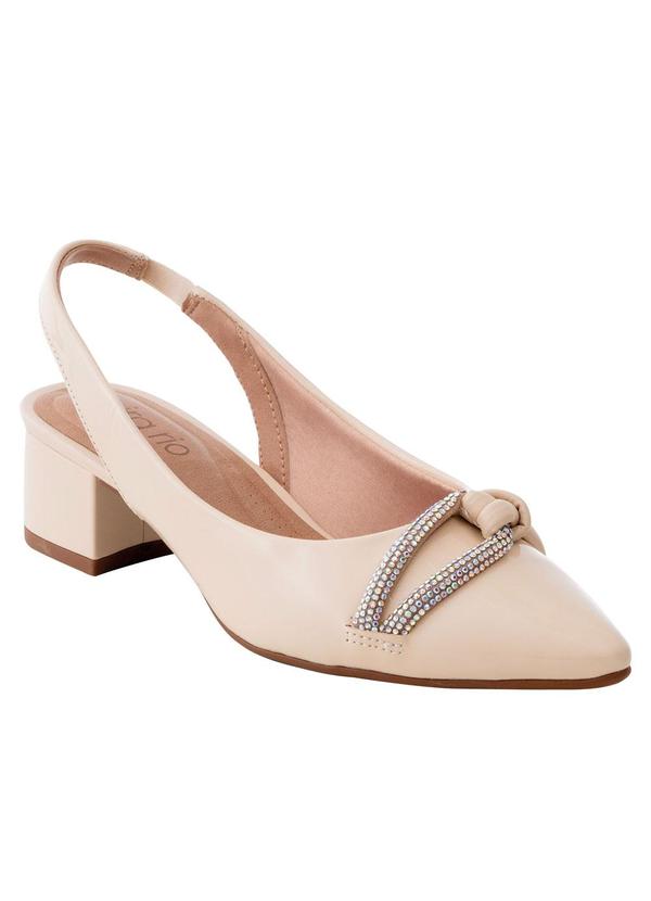Scarpin Beira Rio Creme em Verniz