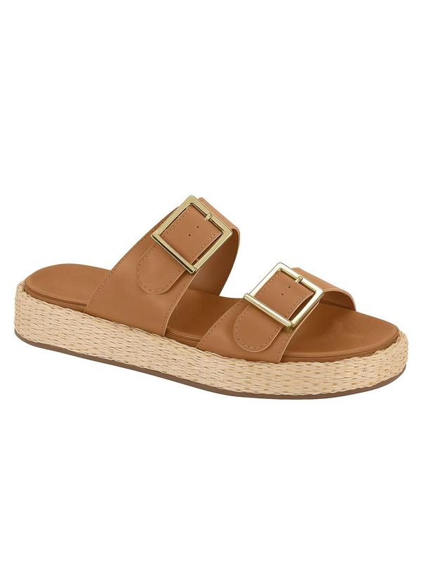 Tamanco Vizzano Camel com Detalhe de Fivelas