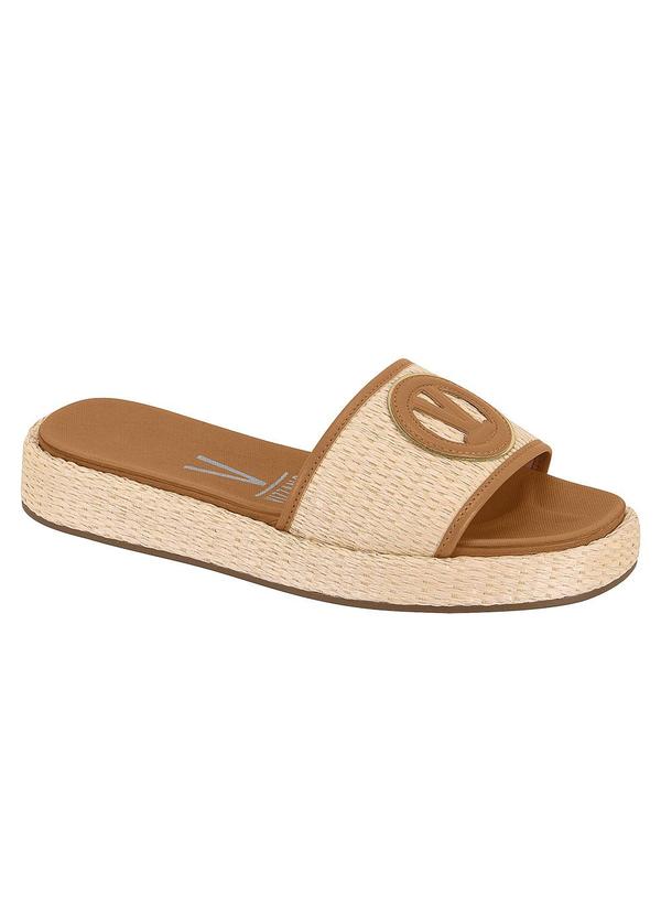 Tamanco Vizzano Camel em Tecido Tramado