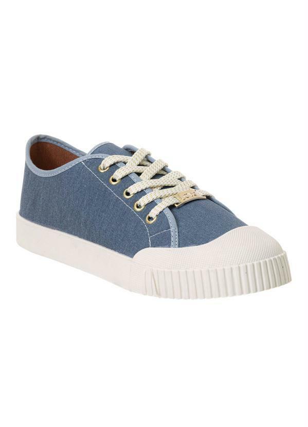 Tênis Casual Azul com Adereço Dourado