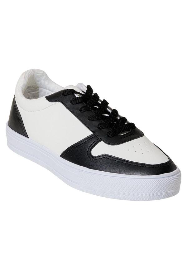 Vista 2 Tênis Casual Branco com Preto em Sintético Perfecta Perfecta