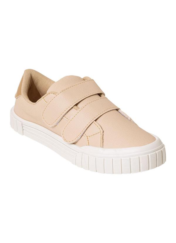 Tênis Casual Creme com Velcro Duplo