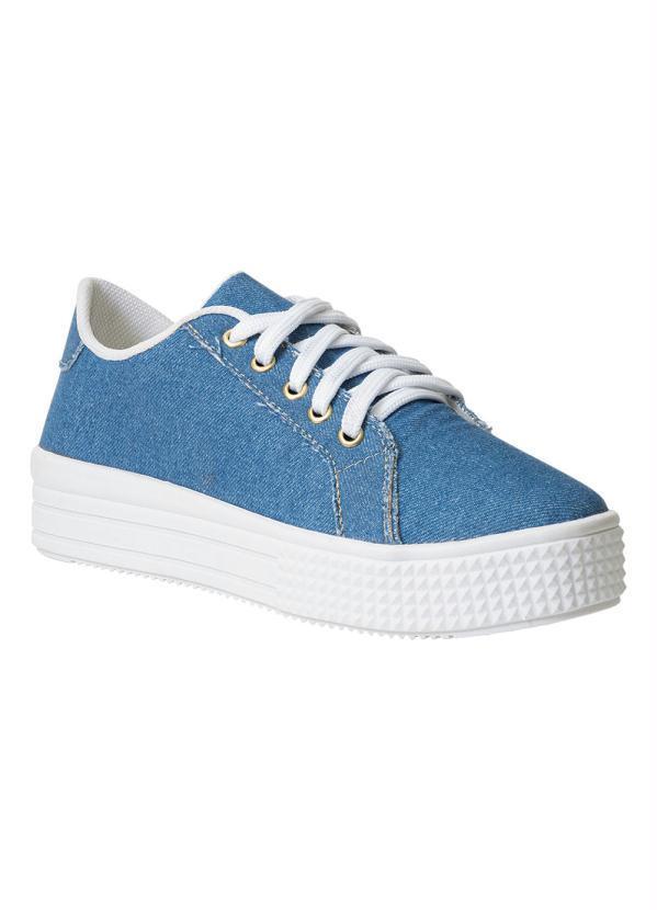 Tênis Casual em Tecido Jeans Azul