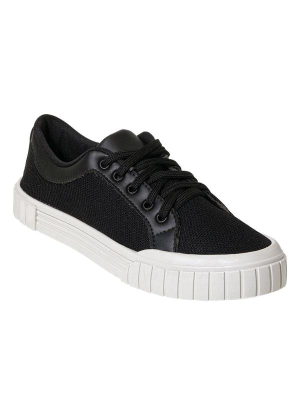 Vista 2 Tênis Casual Preto em Tecido com Sintético Perfecta Perfecta