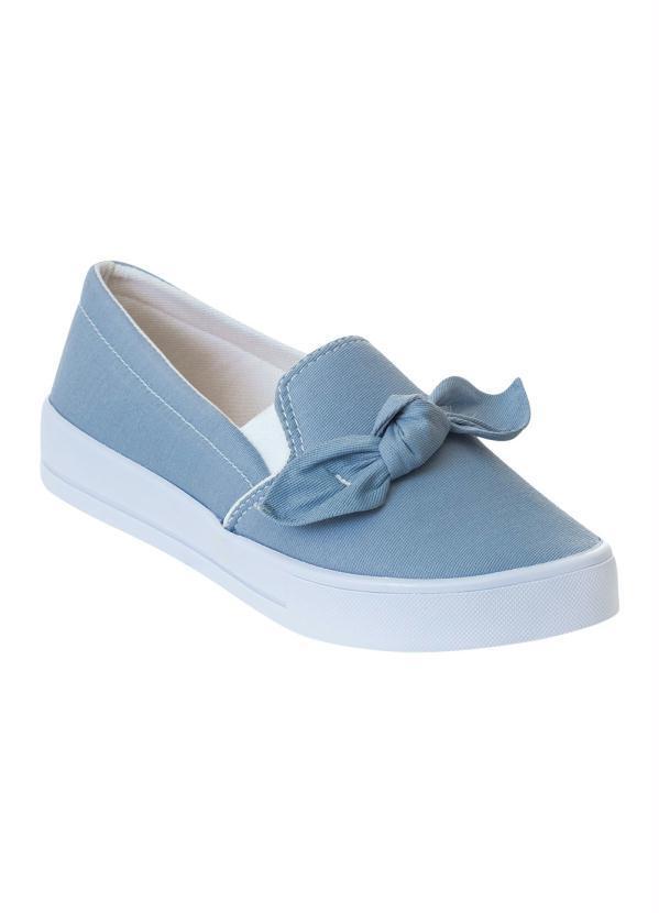 Tênis Feminino Azul com Laço