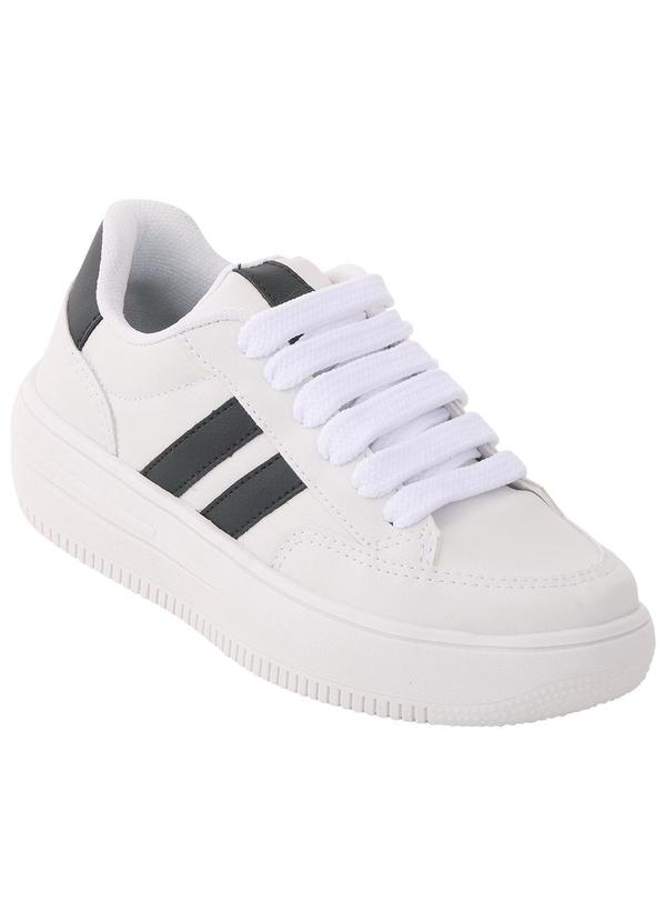 Vista 2 Tênis Feminino Branco em Material Sintético Perfecta Perfecta