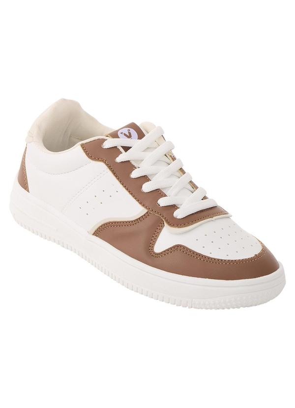 Vista 2 Tênis Feminino Caramelo em Material Sintético Perfecta Perfecta