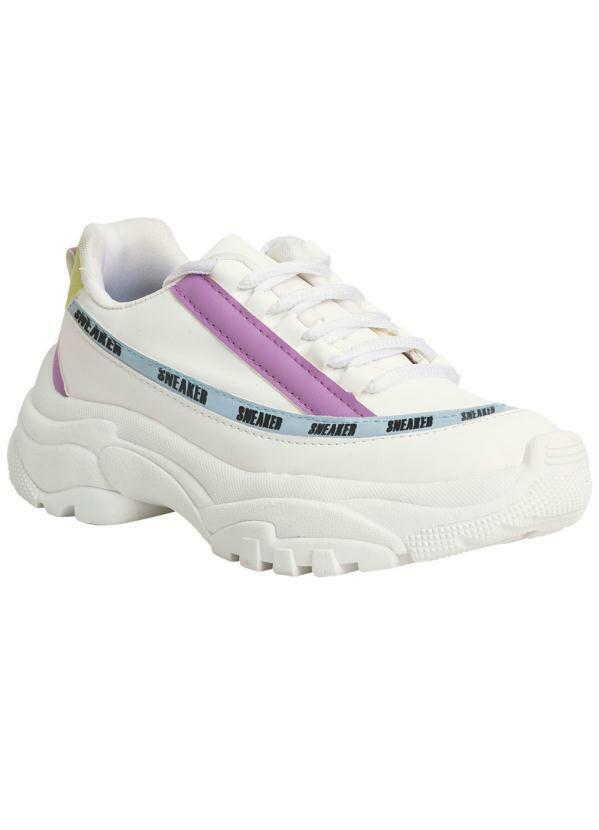 Tênis Sneaker Branco em Sintético