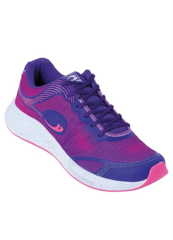 Tênis Roxo em Tecido Estampado