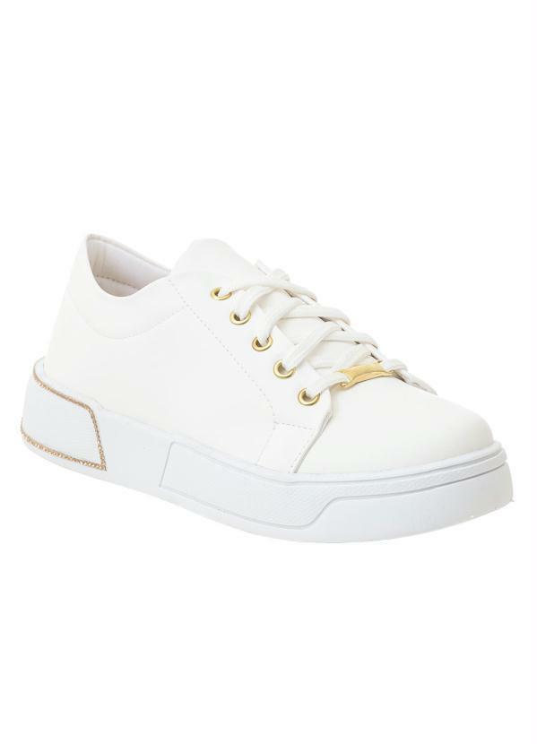 Vista 2 Tênis Casual Branco com Detalhe no Solado Perfecta Perfecta