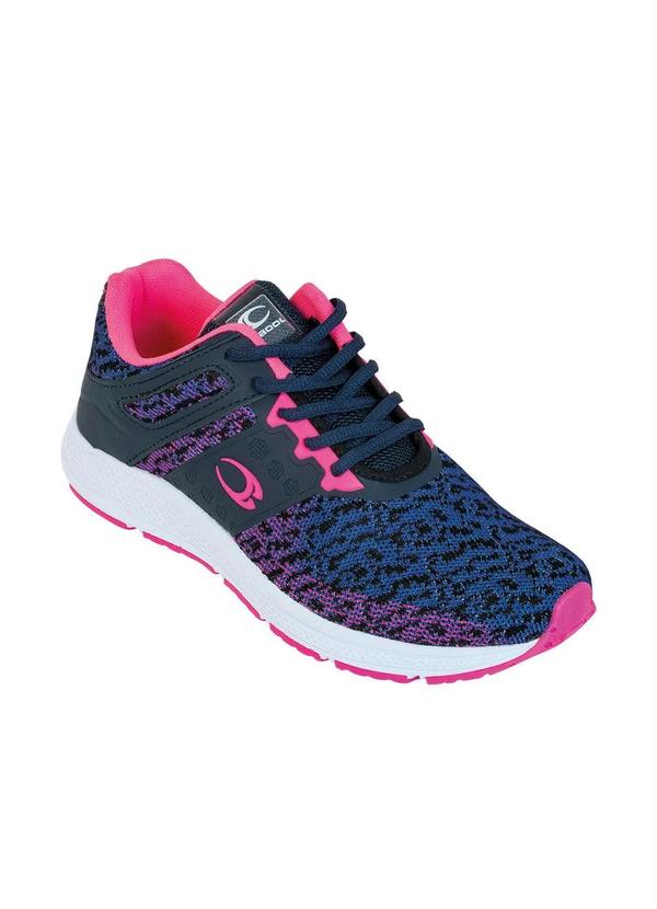 Tênis Feminino Marinho com Rosa com Detalhes