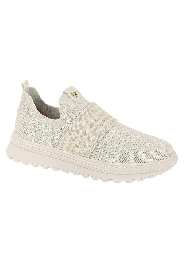 Vista 2 Tênis Moleca Off White com Elástico MOLECA