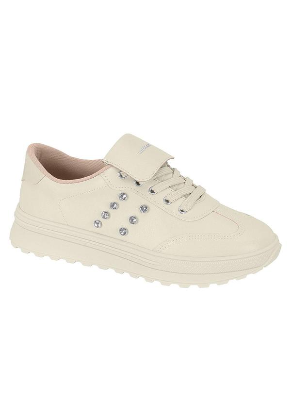 Vista 2 Tênis Moleca Off White em Sintético MOLECA