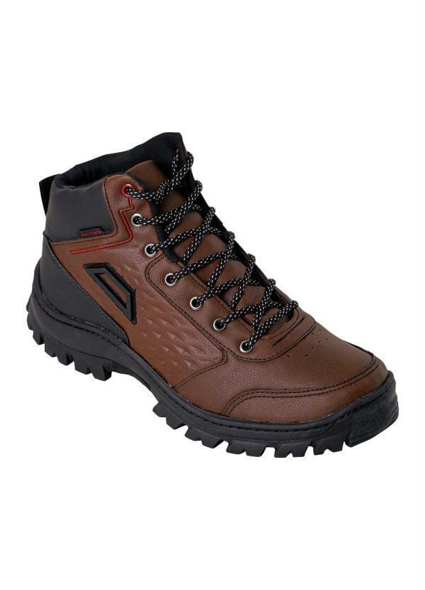 Bota Masculina Castanho em Sintético