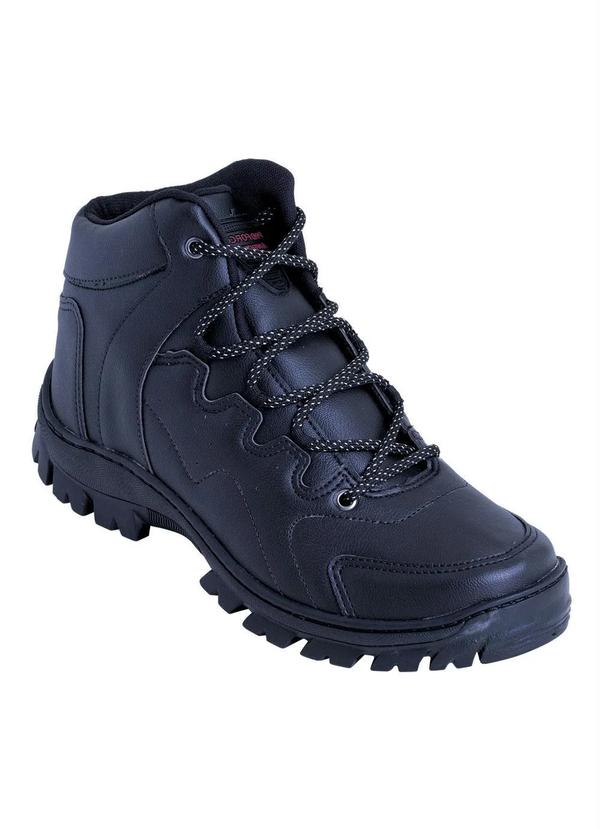 Bota Preta com Sola de Borracha Costurada