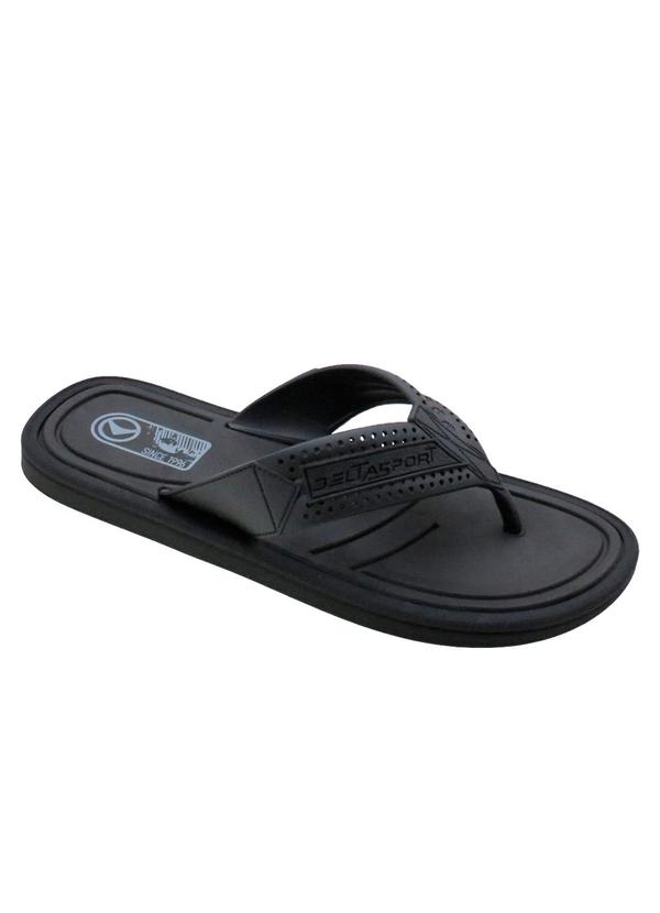 Vista 2 Chinelo Masculino Preto com Cabedal Vazado Perfecta Perfecta