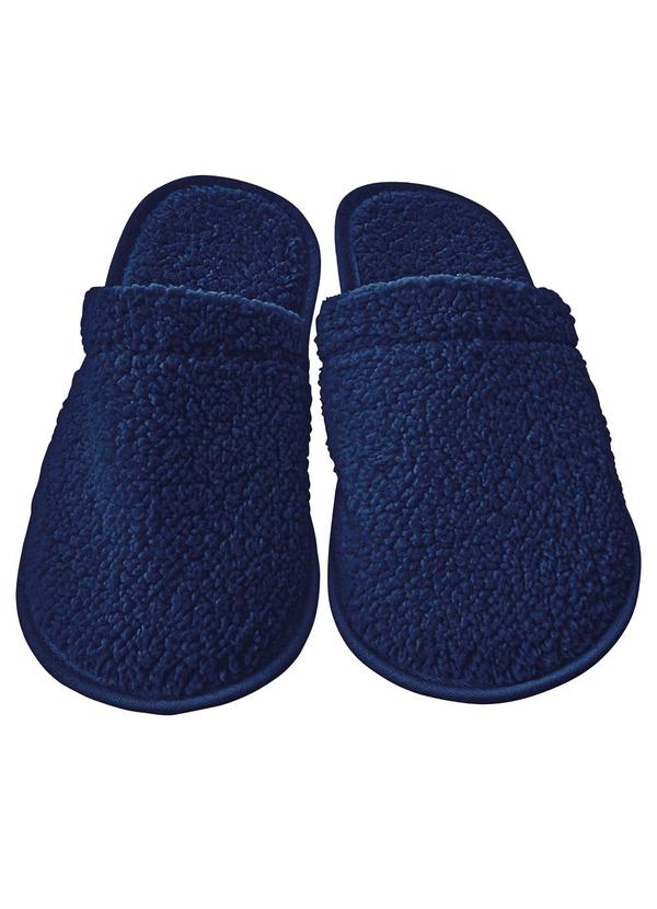 Vista 2 Chinelo Pantufa Masculino Marinho em Tecido Perfecta Perfecta