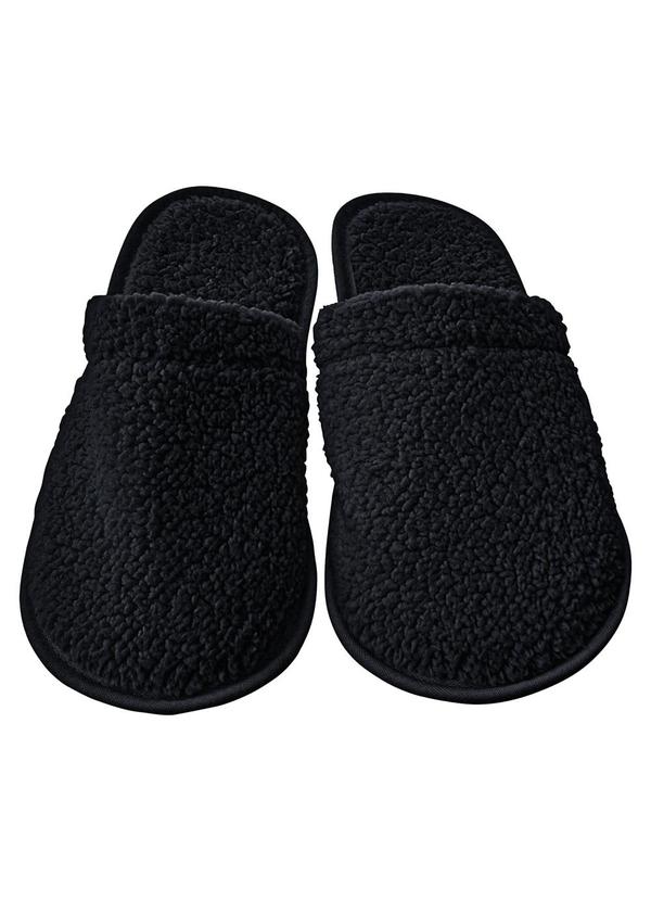 Vista 2 Chinelo Pantufa Masculino Preto em Tecido Perfecta Perfecta