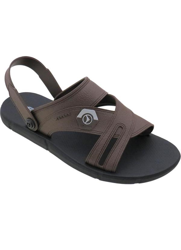 Vista 2 Sandália Masculina Marrom com Tira Removível