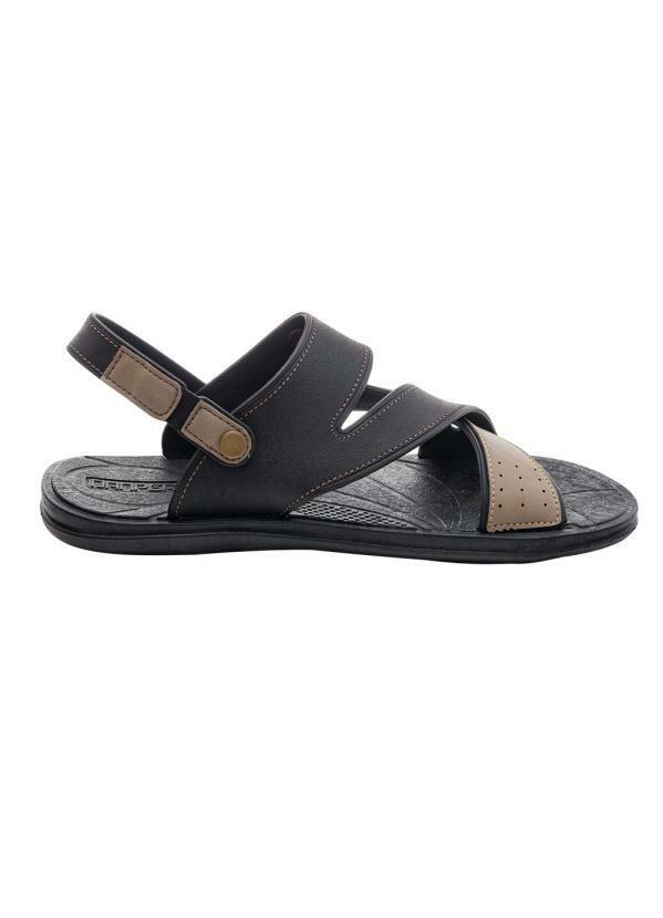 Sandália Masculina Preta em Sintético