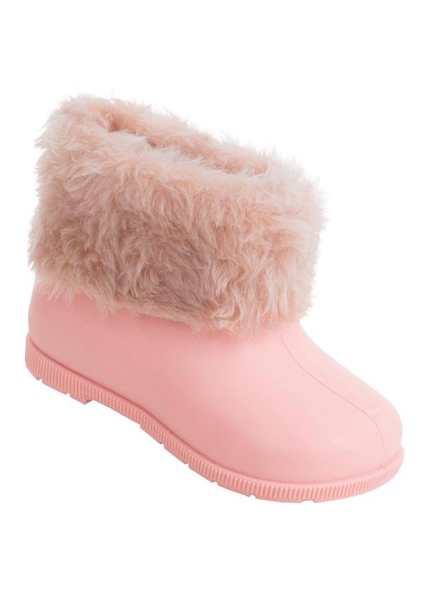 Bota Infantil Rosa com Pelos Sintéticos
