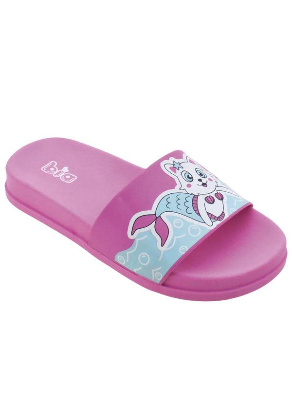Chinelo Infantil Rosa com Cabedal Estampado