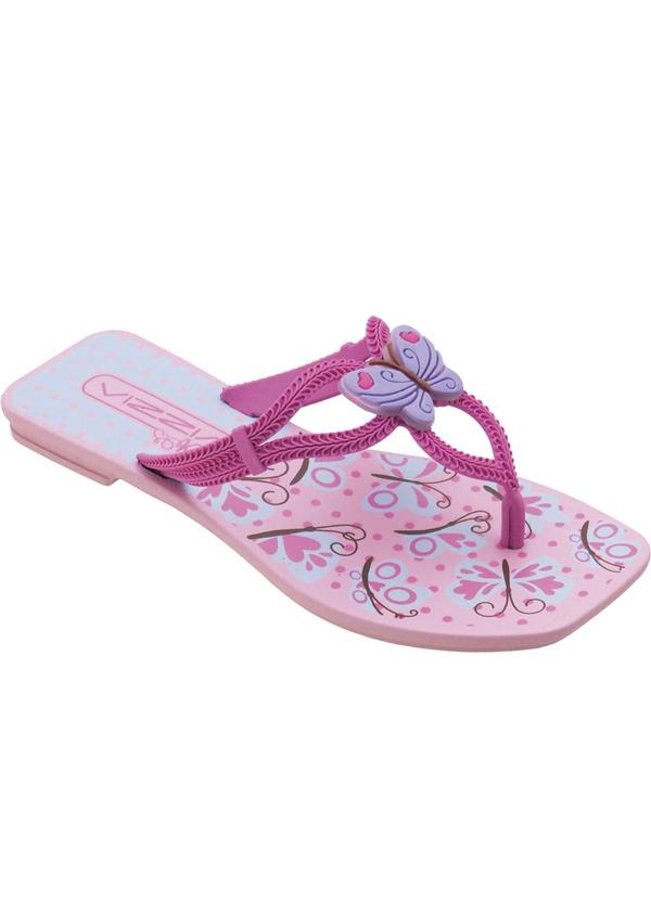 Vista 2 Chinelo Rasteira Infantil Rosa com Adereço Perfecta Perfecta