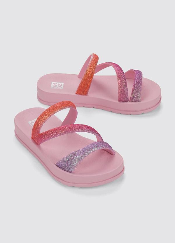 Chinelo Zaxy Glitter Rosa