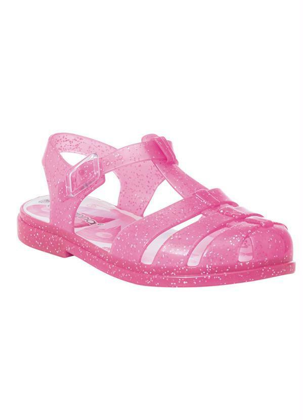 Vista 2 Sandália Infantil Rosa Gliter em Pvc Perfecta Perfecta