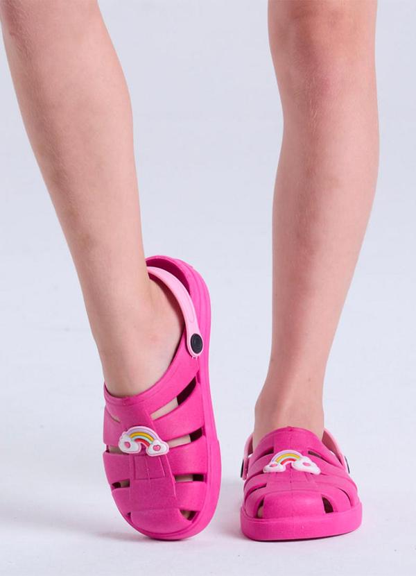 Babuche Infantil Arco-Íris Pink