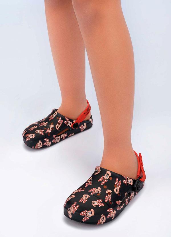 Babuche Minnie Fun Print Preto