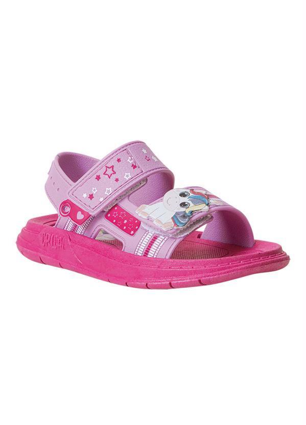 Vista 2 Sandália Infantil Lilás com Sola em Pvc Pink Perfecta Perfecta