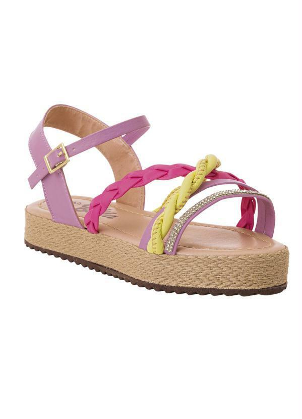 Sandália Infantil Lilás com Strass
