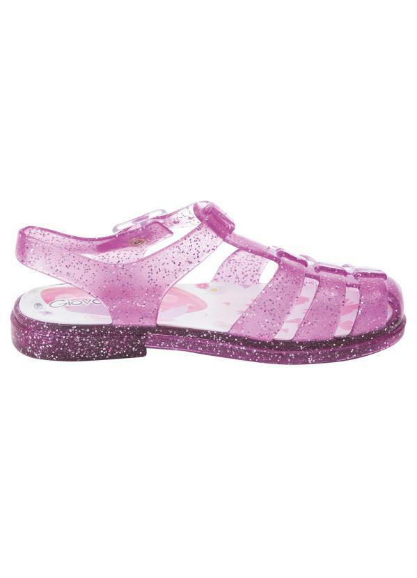 Vista 2 Sandália Infantil Rosa com Detalhe de Gliter Perfecta Perfecta